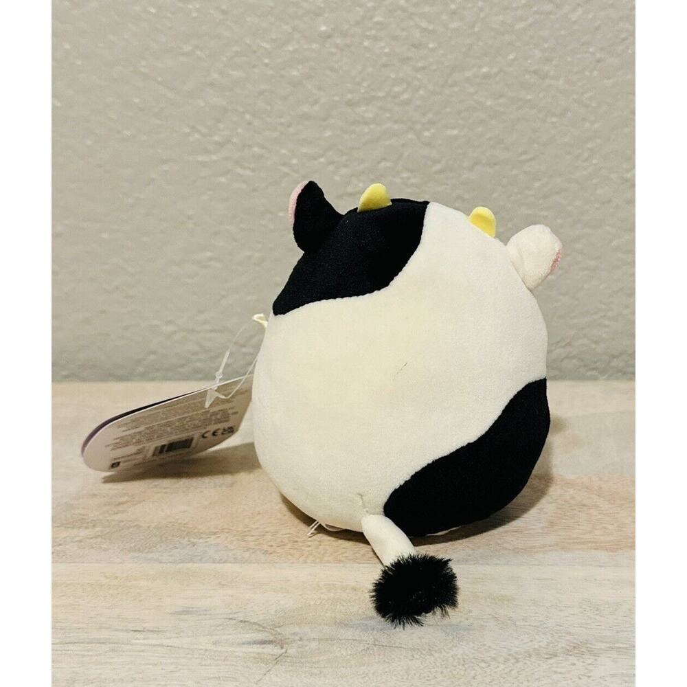 Brand New Squishmallow 4.5” Connor The Cow Plush Flower Belly 2023 - Picture 2 of 5